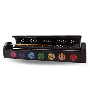 Wooden Hand Made Incense Burner Box Black